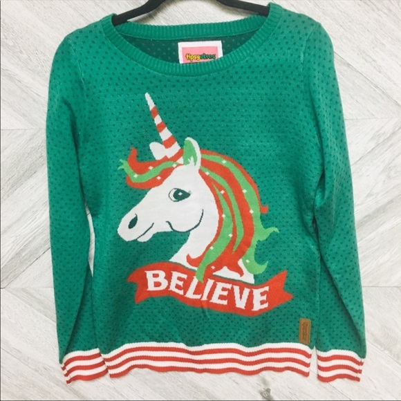 Tipsy Elves | Unicorn Believe Ugly XMAS Sweater S - Picture 4 of 10